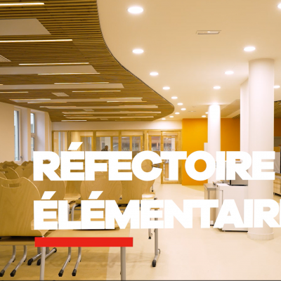 eclairage encastre plafond bois ACTiLED Ecole Joliot Curie La Courneuve