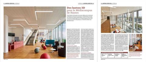Preview Article LUX : Des lustres 3D pour le Médiacampus de Nantes