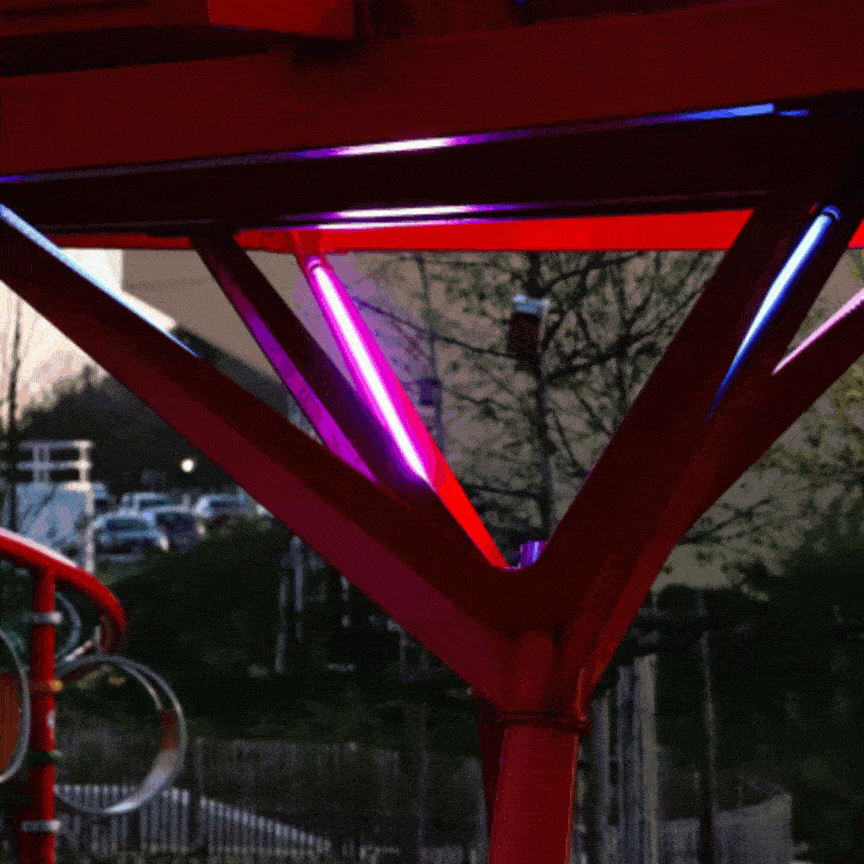 Eclairage ACTiLED anime pergola Plaza Futuroscope